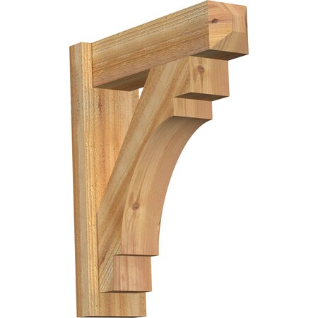 Ekena Millwork Merced Rough Sawn Craftsman Outlooker, Western Red Cedar, 6"W x 20"D x 24"H OUT06X20X24MRC04RWR